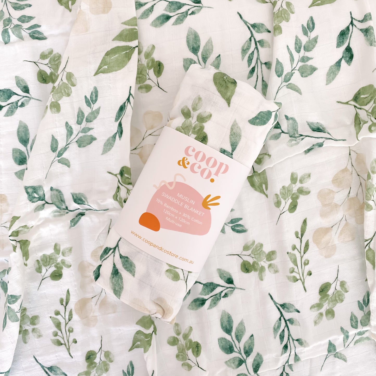 Muslin Swaddle Blanket - Eucalyptus