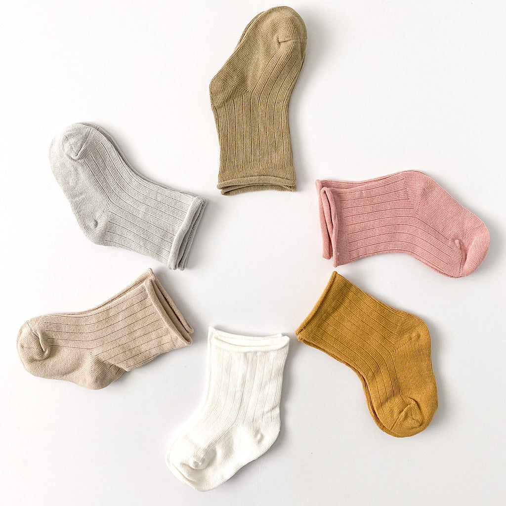 Ribbed Cotton Baby Socks