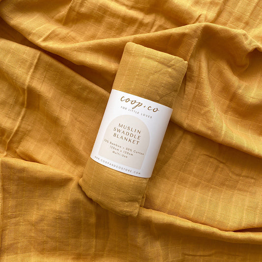 Muslin Swaddle Blanket - Golden