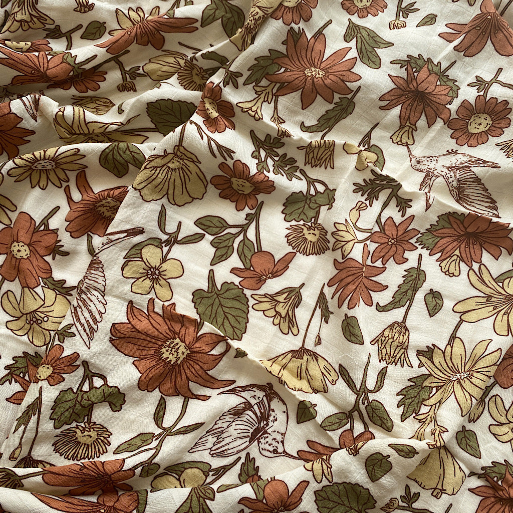 Muslin Swaddle Blanket - Vintage Floral