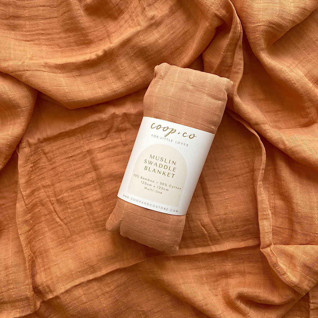 Muslin Swaddle Blanket - Clay
